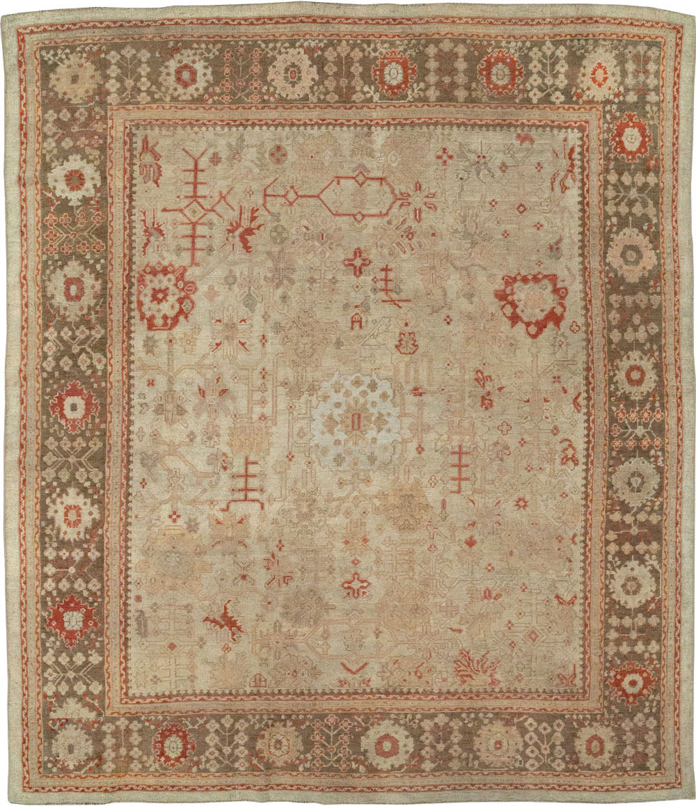 Antique Turkish Oushak Room Size Carpet, No.22086 - Gsblank