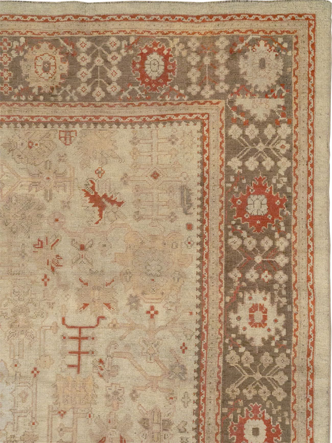 Antique Turkish Oushak Room Size Carpet, No.22086 - Gsblank