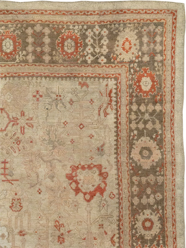 Antique Turkish Oushak Room Size Carpet, No.22086 - Gsblank