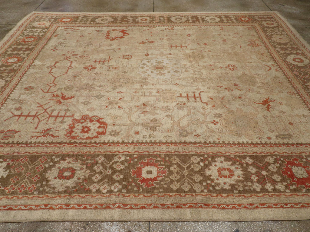 Antique Turkish Oushak Room Size Carpet, No.22086 - Gsblank