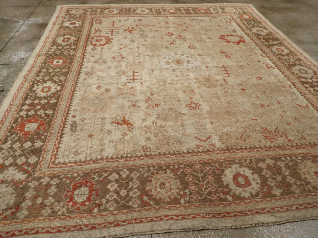 Antique Turkish Oushak Room Size Carpet, No.22086 - Gsblank