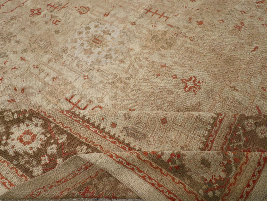 Antique Turkish Oushak Room Size Carpet, No.22086 - Gsblank