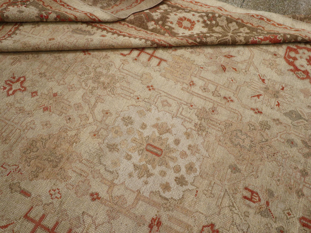 Antique Turkish Oushak Room Size Carpet, No.22086 - Gsblank