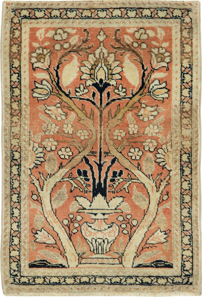Antique Persian Tabriz Hagi Jalili Throw Rug, No.22096 - Gsblank