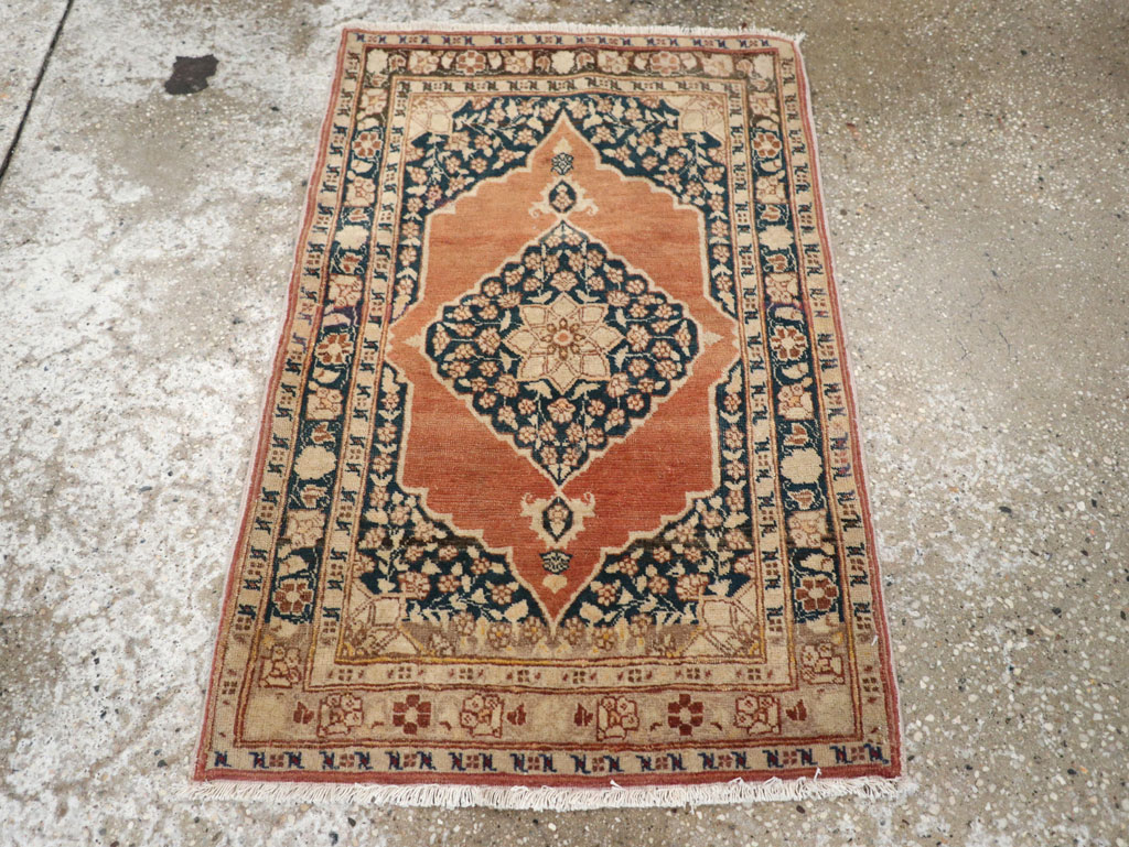 Antique Persian Tabriz Throw Rug, No.22097 - Gsblank