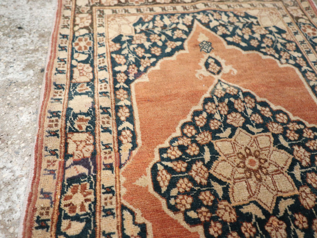 Antique Persian Tabriz Throw Rug, No.22097 - Gsblank