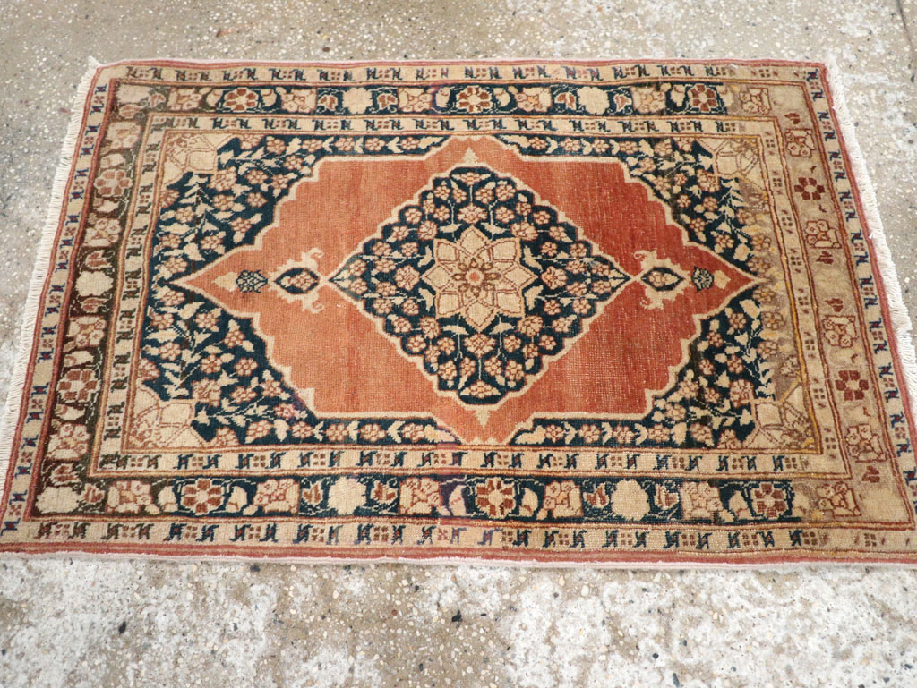 Antique Persian Tabriz Throw Rug, No.22097 - Gsblank