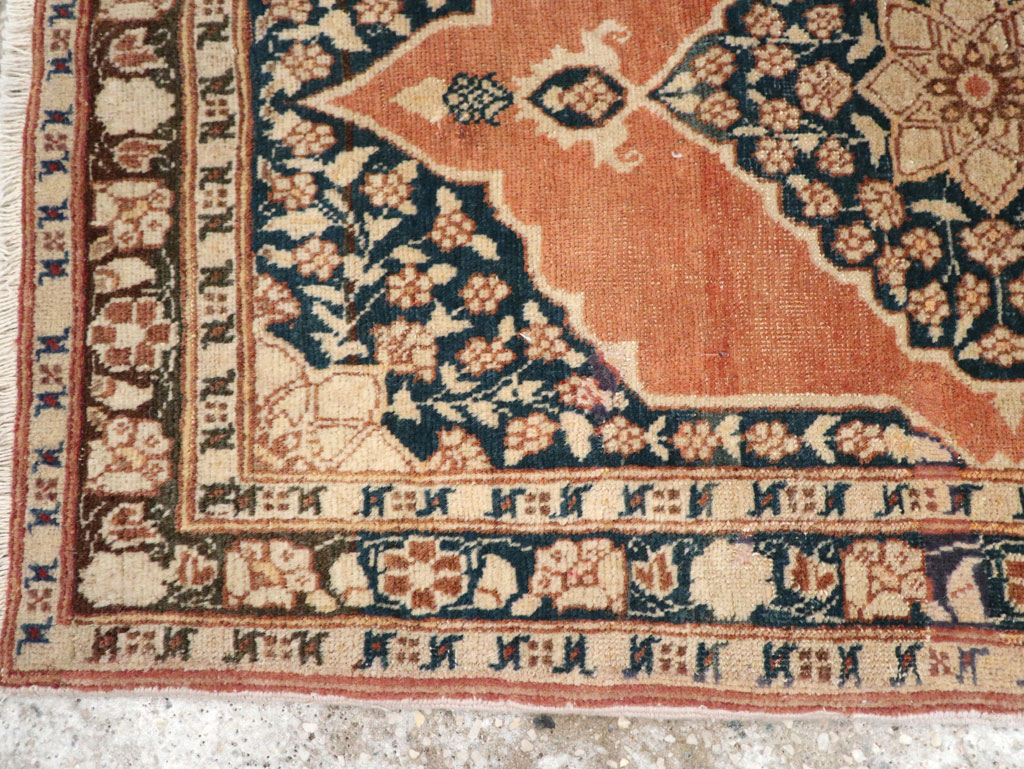 Antique Persian Tabriz Throw Rug, No.22097 - Gsblank