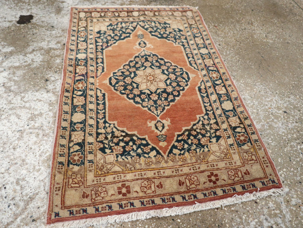 Antique Persian Tabriz Throw Rug, No.22097 - Gsblank