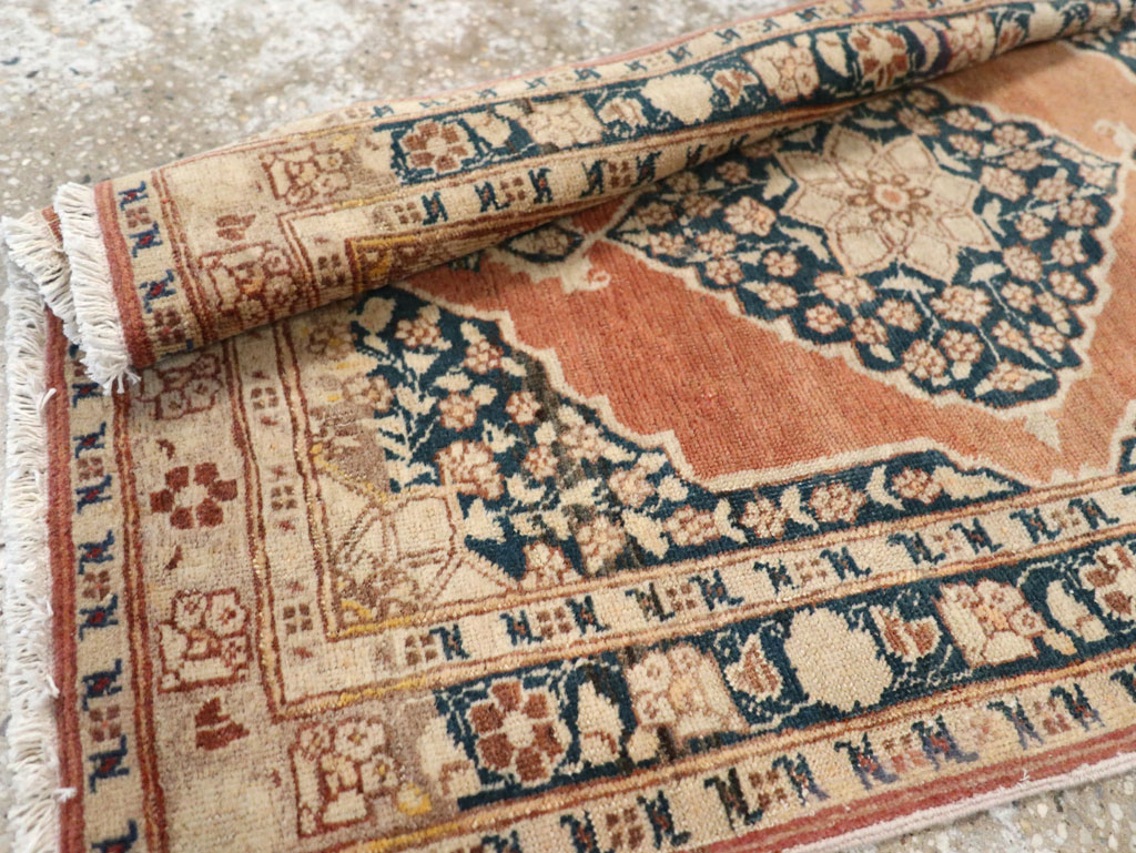 Antique Persian Tabriz Throw Rug, No.22097 - Gsblank