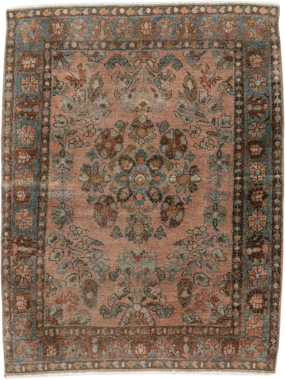 Antique Persian Sarouk Throw Rug, No.22136 - Gsblank