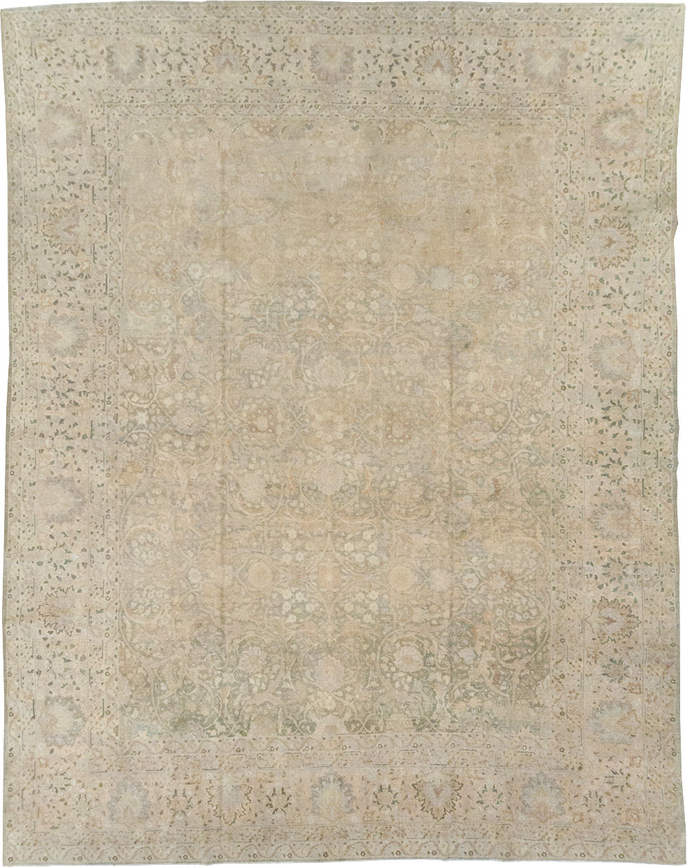 Antique Persian Tabriz Room Size Carpet, No.22303 - Gsblank