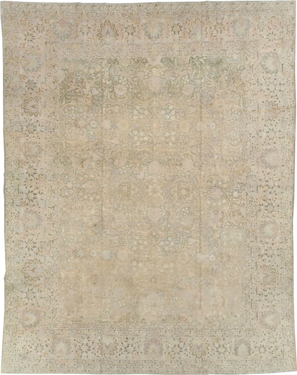 Antique Persian Tabriz Room Size Carpet, No.22303 - Gsblank