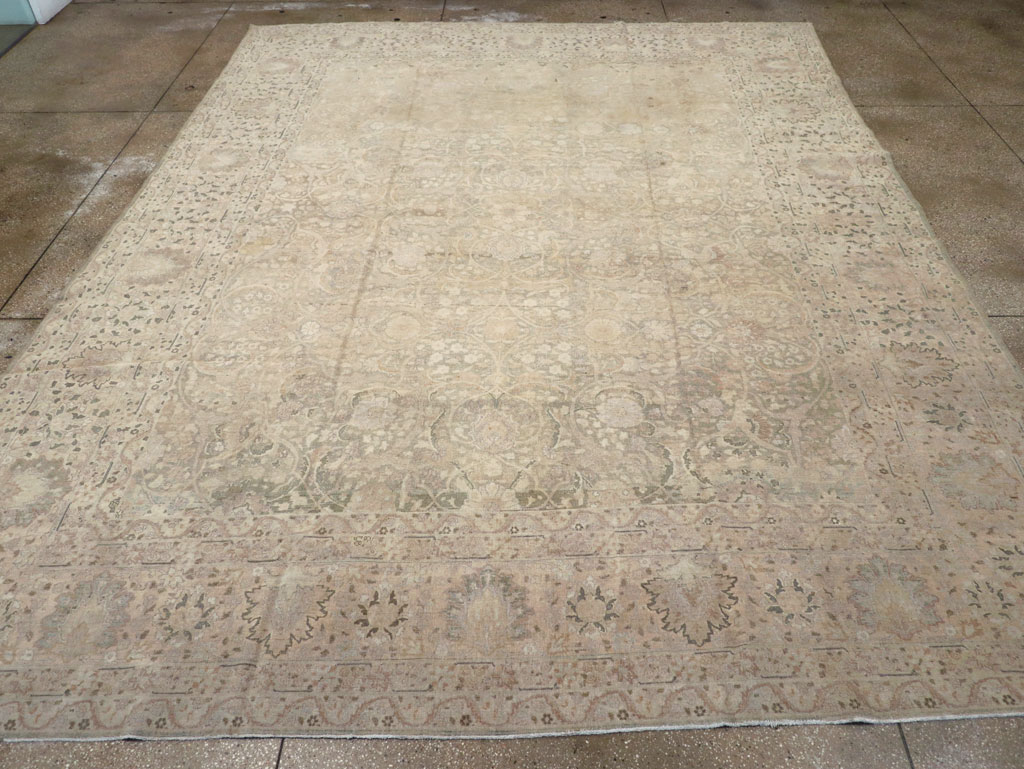 Antique Persian Tabriz Room Size Carpet, No.22303 - Gsblank