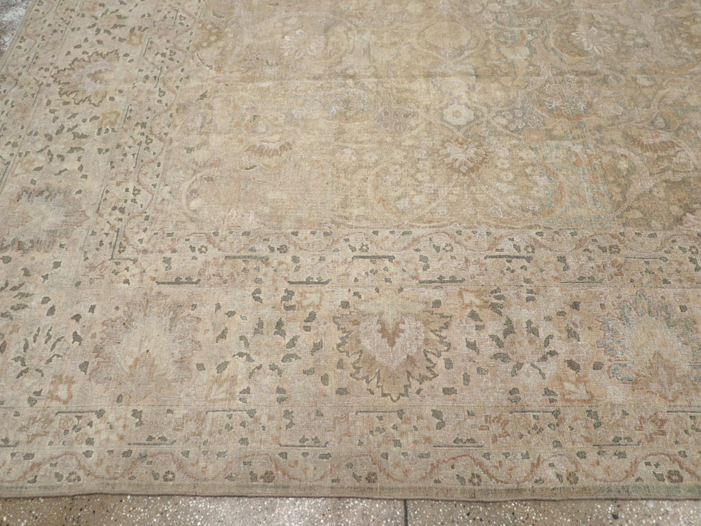 Antique Persian Tabriz Room Size Carpet, No.22303 - Gsblank