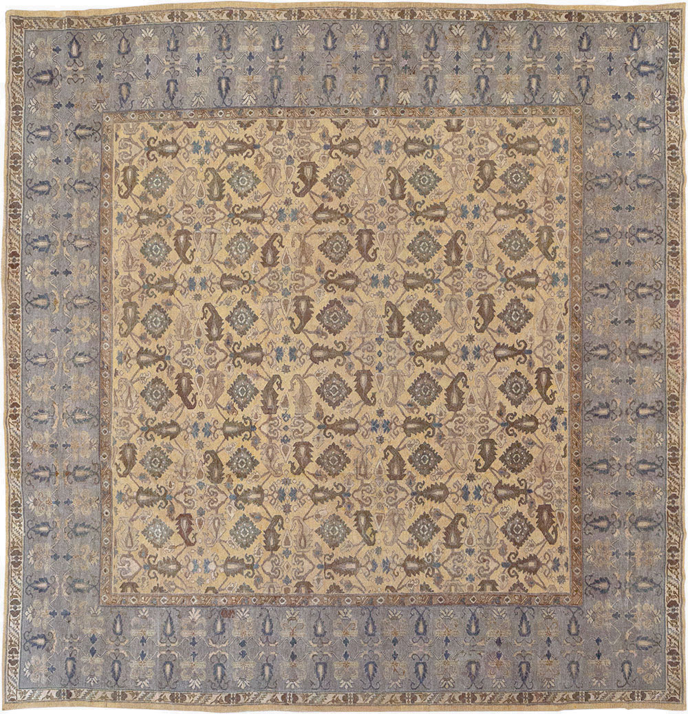 Antique Indian Lahore Large Square Room Size Carpet, No.22327 - Gsblank