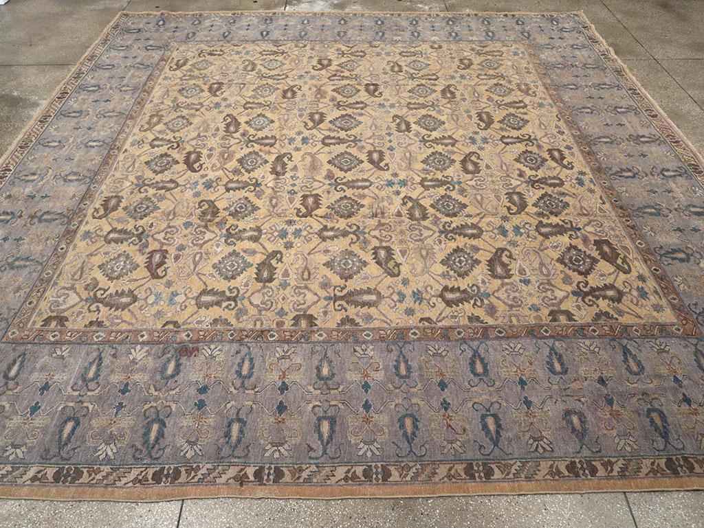 Antique Indian Lahore Large Square Room Size Carpet, No.22327 - Gsblank