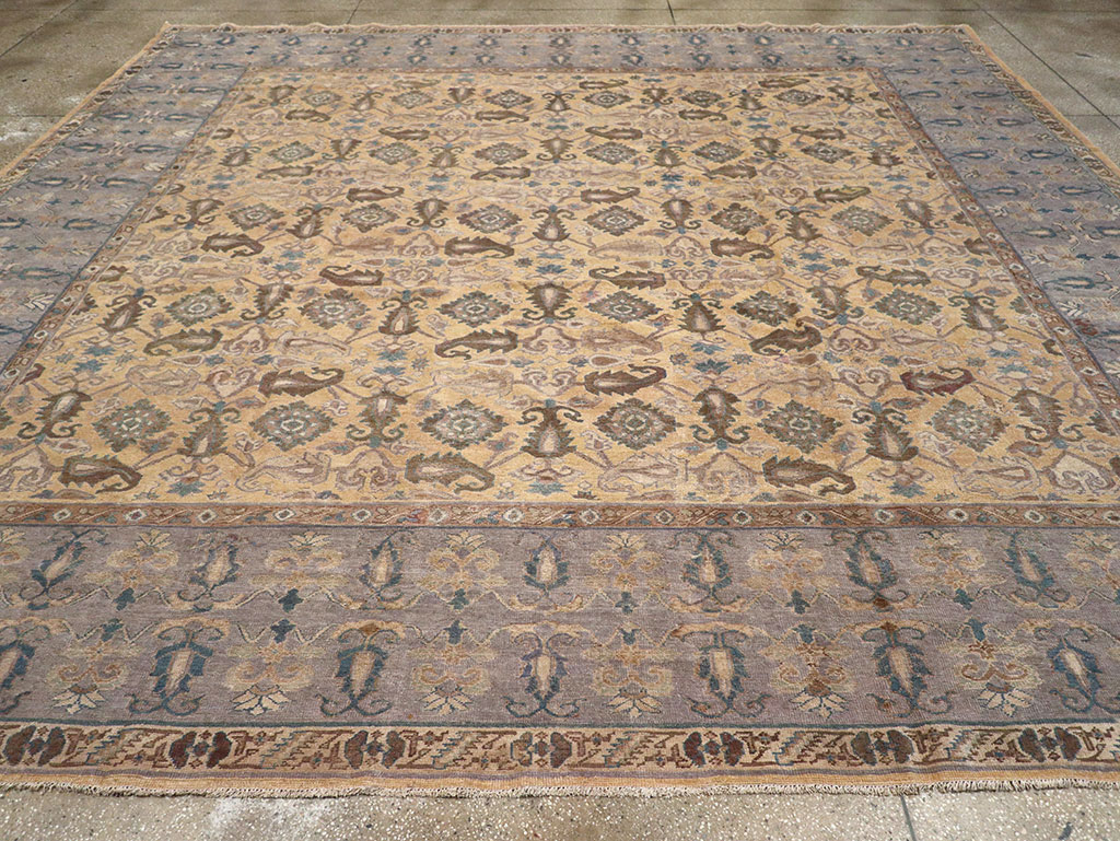Antique Indian Lahore Large Square Room Size Carpet, No.22327 - Gsblank