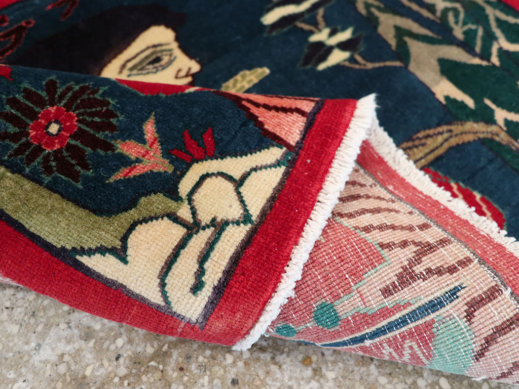 Vintage Persian Mahal Pictorial Rug, No.22402 - Gsblank