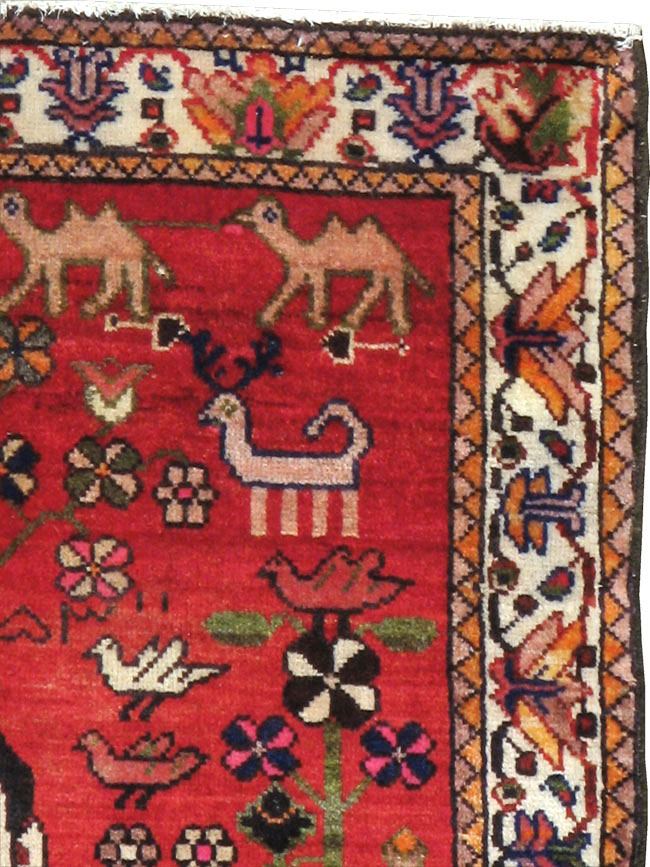 Vintage Persian Malayer Pictorial Rug, No.22476 - Gsblank