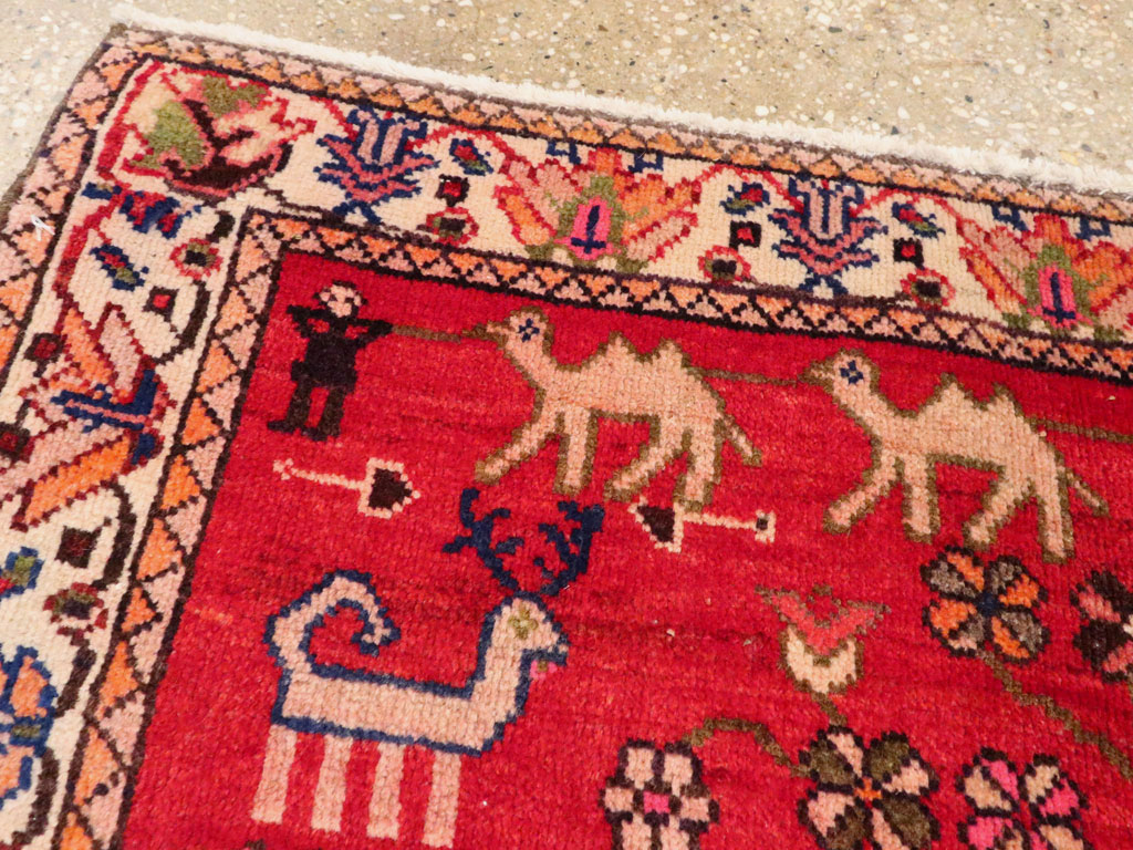 Vintage Persian Malayer Pictorial Rug, No.22476 - Gsblank