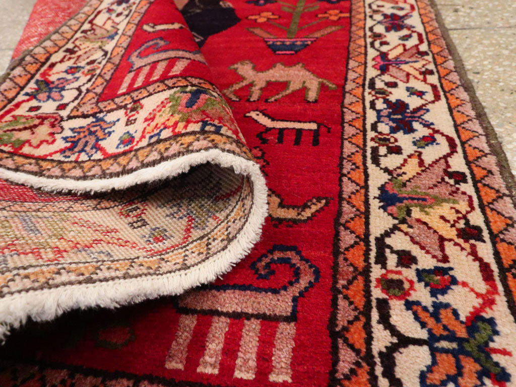 Vintage Persian Malayer Pictorial Rug, No.22476 - Gsblank