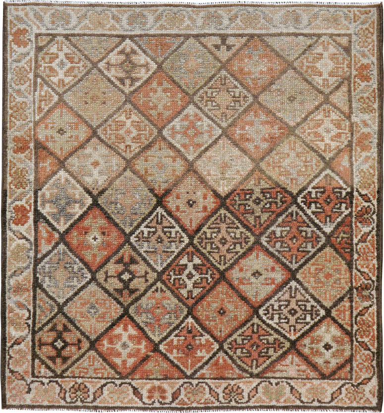 Antique Persian Kurdish Square Rug (Pair: 1 of 2), No.22534 - Gsblank