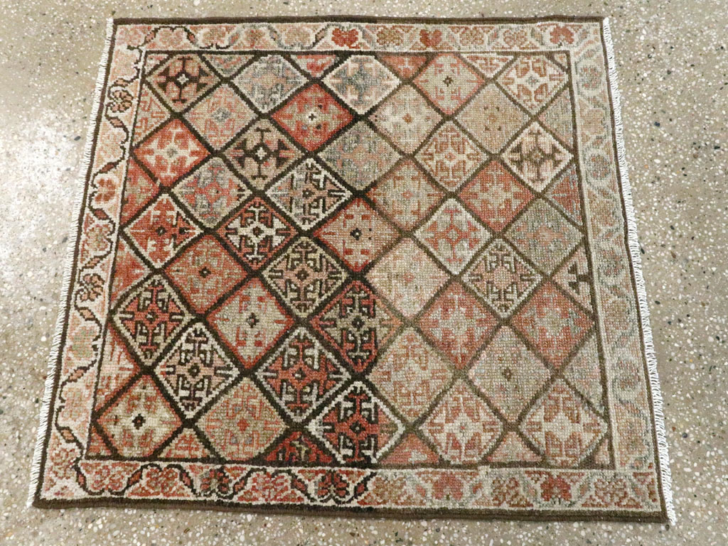 Antique Persian Kurdish Square Rug (Pair: 1 of 2), No.22534 - Gsblank