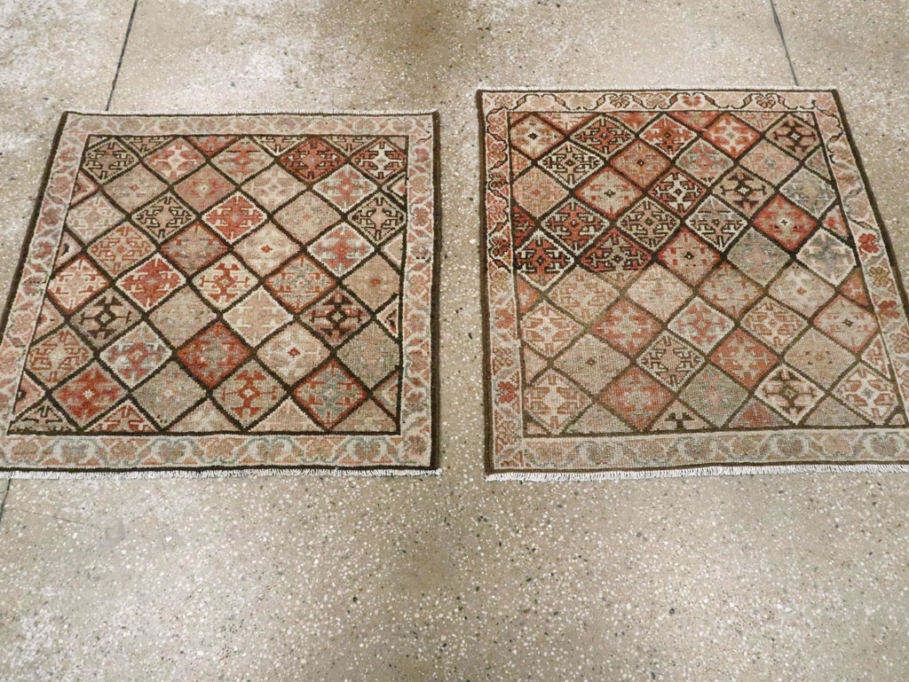 Antique Persian Kurdish Square Rug (Pair: 1 of 2), No.22534 - Gsblank