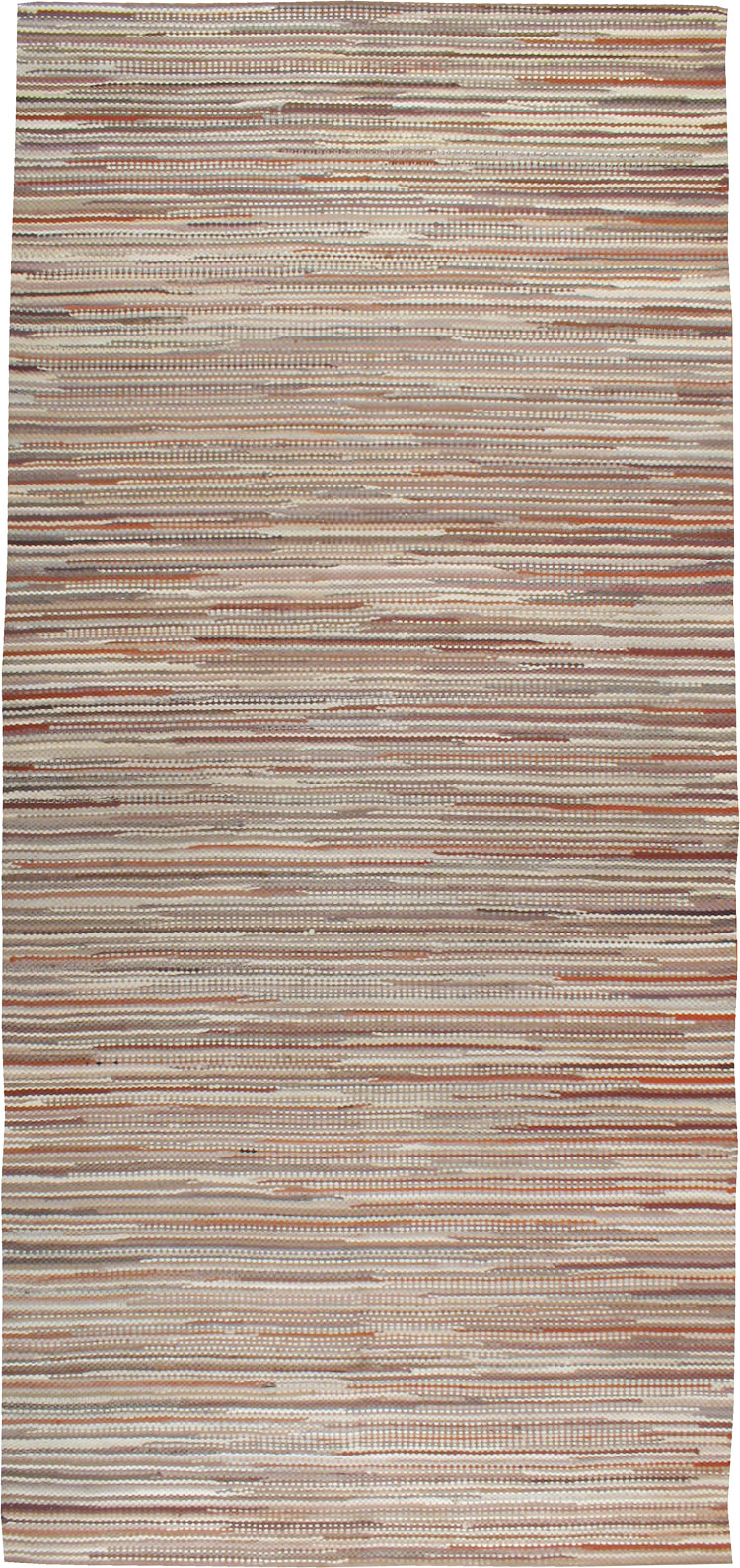 Vintage American Braided Long and Narrow Gallery Carpet, No.22535 - Gsblank