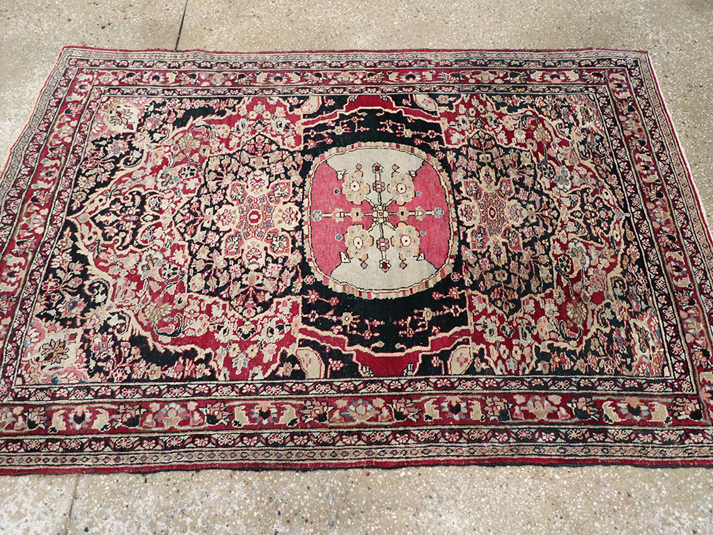 Vintage Persian Mashad Rug, No.22550 - Gsblank