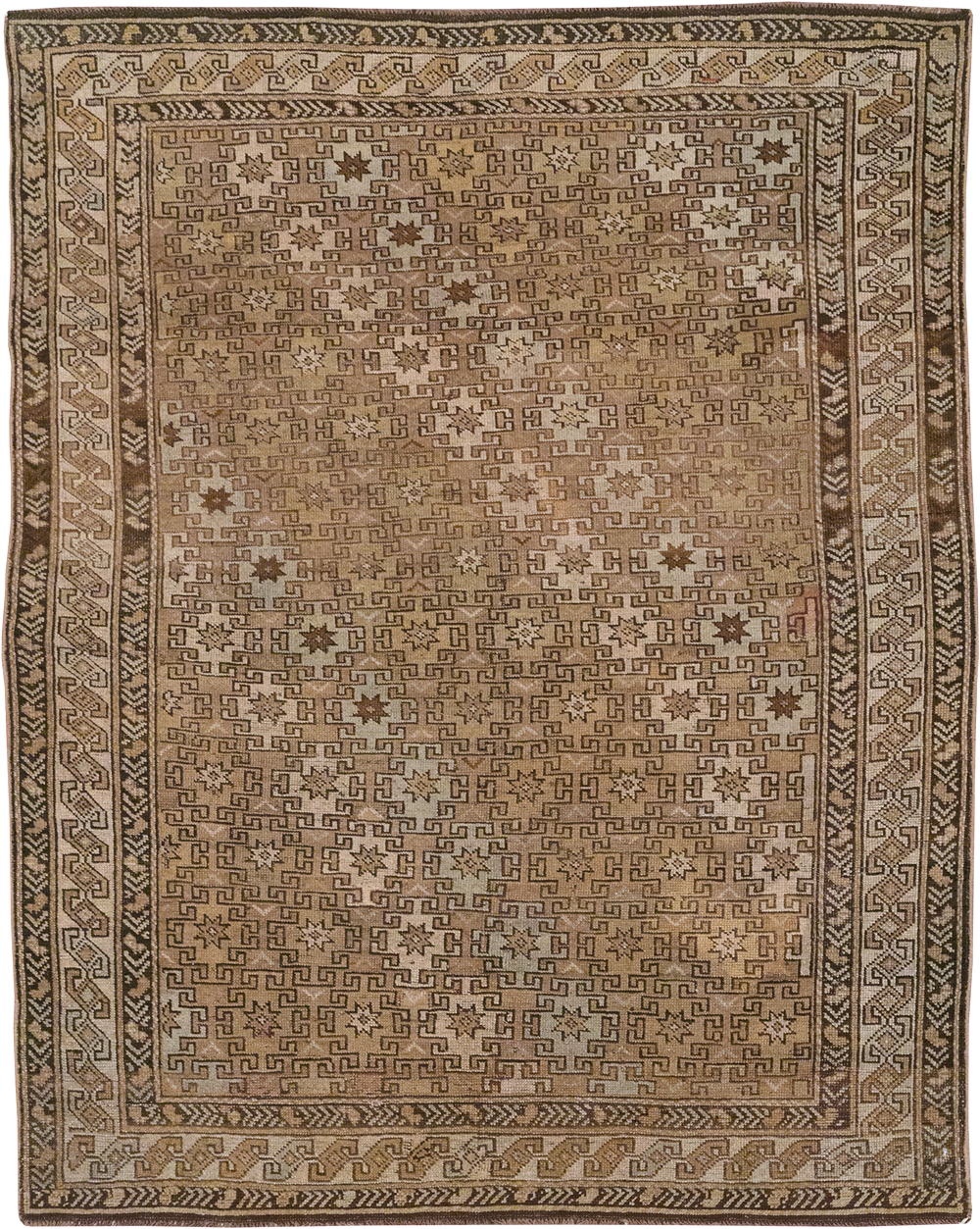 Antique Caucasian Shirvan Accent Rug, No.22558 - Gsblank