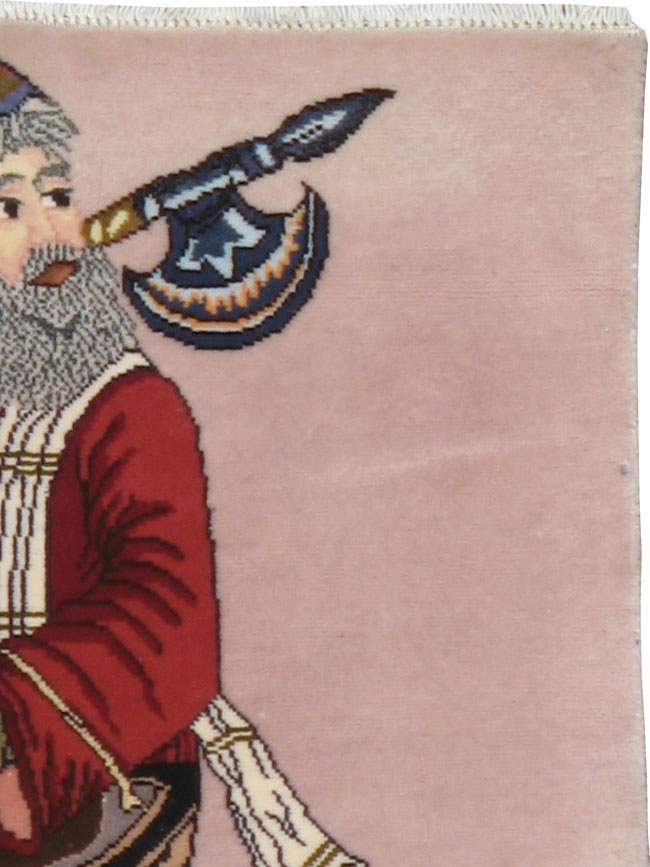 Vintage Persian Tabriz Pictorial Rug, No.22579 - Gsblank