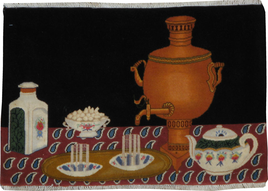 Vintage Persian Tabriz Pictorial Rug, No.22580 - Gsblank