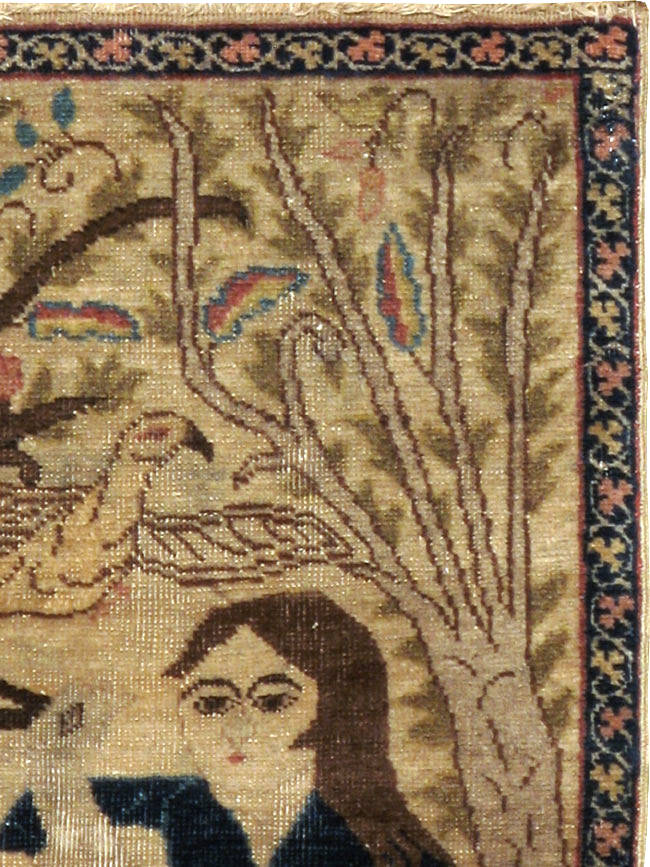 Vintage Persian Tabriz Pictorial Rug (Pair: 1 of 2), No.22595 - Gsblank