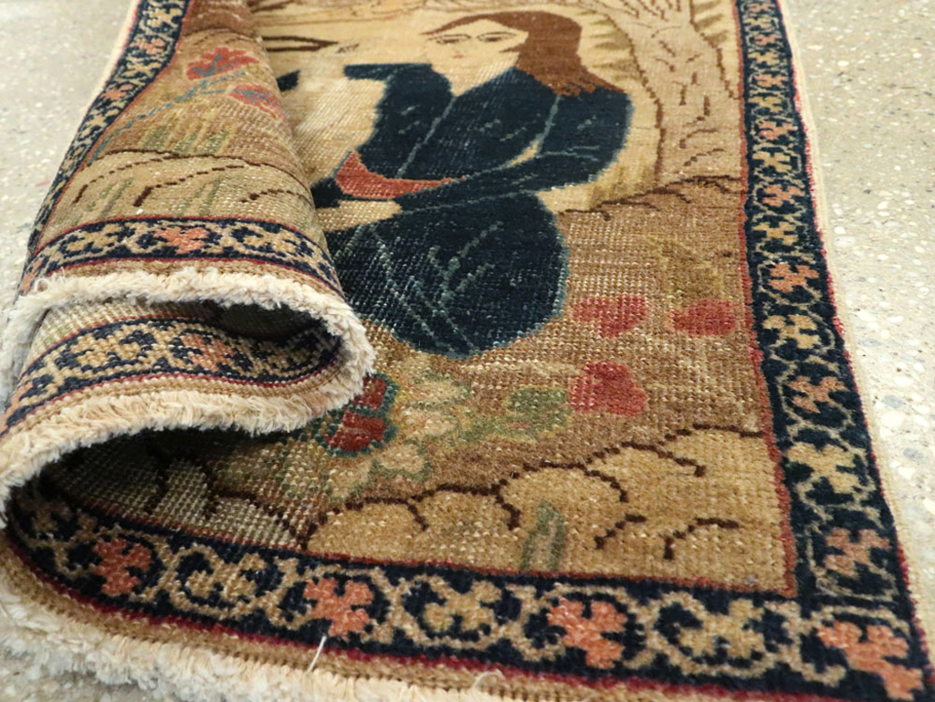 Vintage Persian Tabriz Pictorial Rug (Pair: 1 of 2), No.22595 - Gsblank