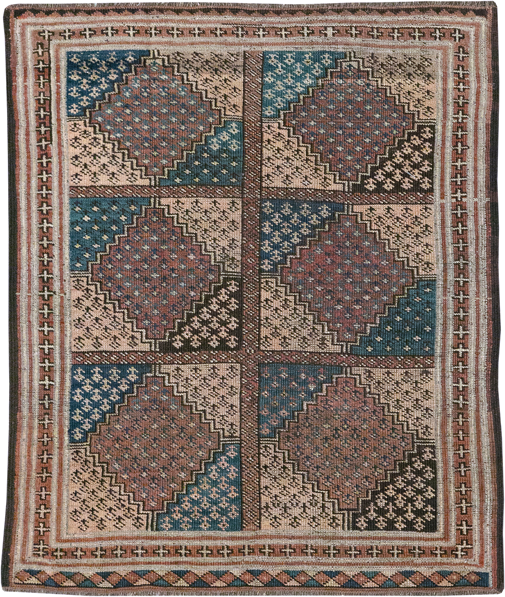 Antique Central Asia Turkoman Throw Rug, No.22598 - Gsblank