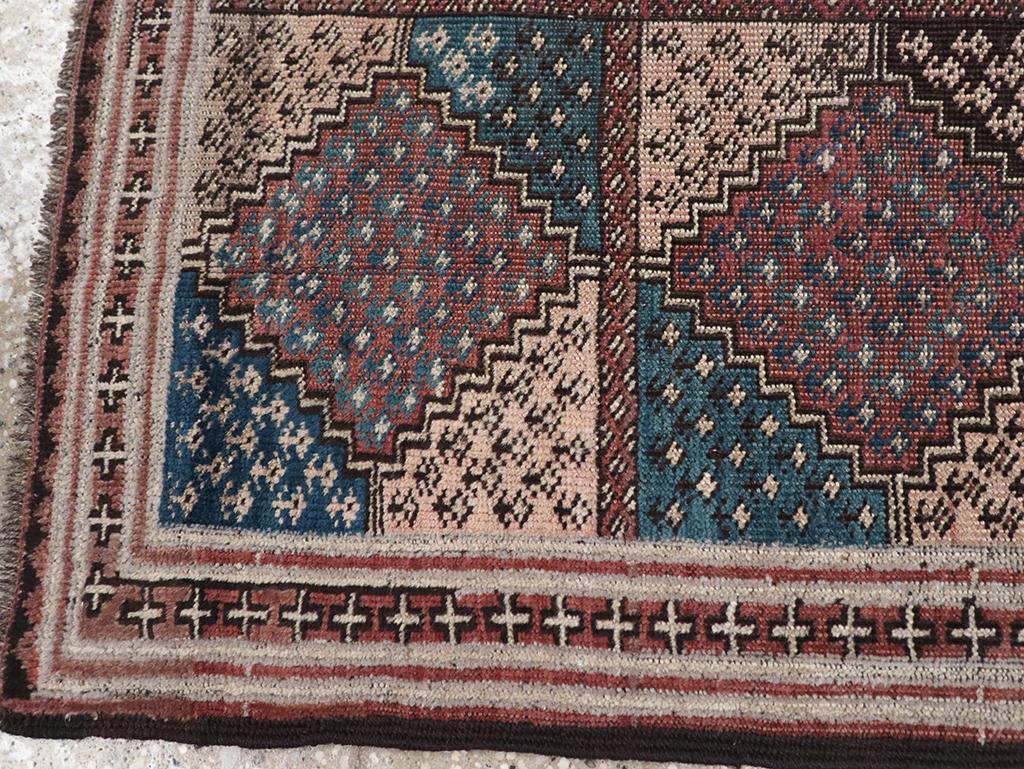 Antique Central Asia Turkoman Throw Rug, No.22598 - Gsblank