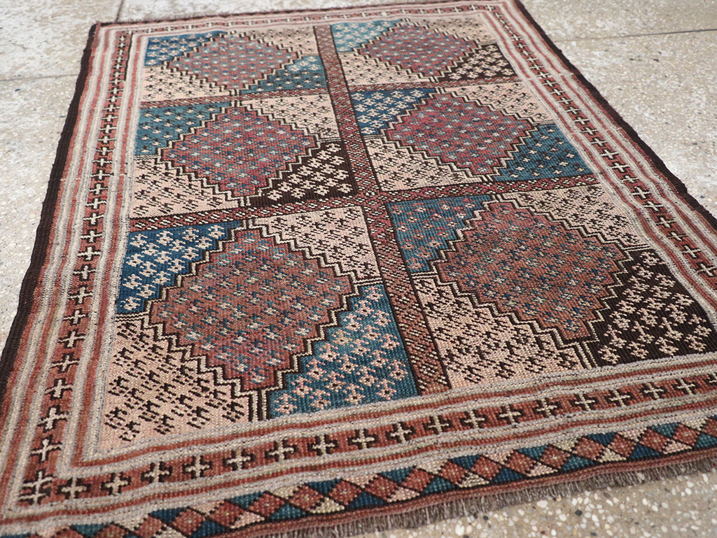 Antique Central Asia Turkoman Throw Rug, No.22598 - Gsblank