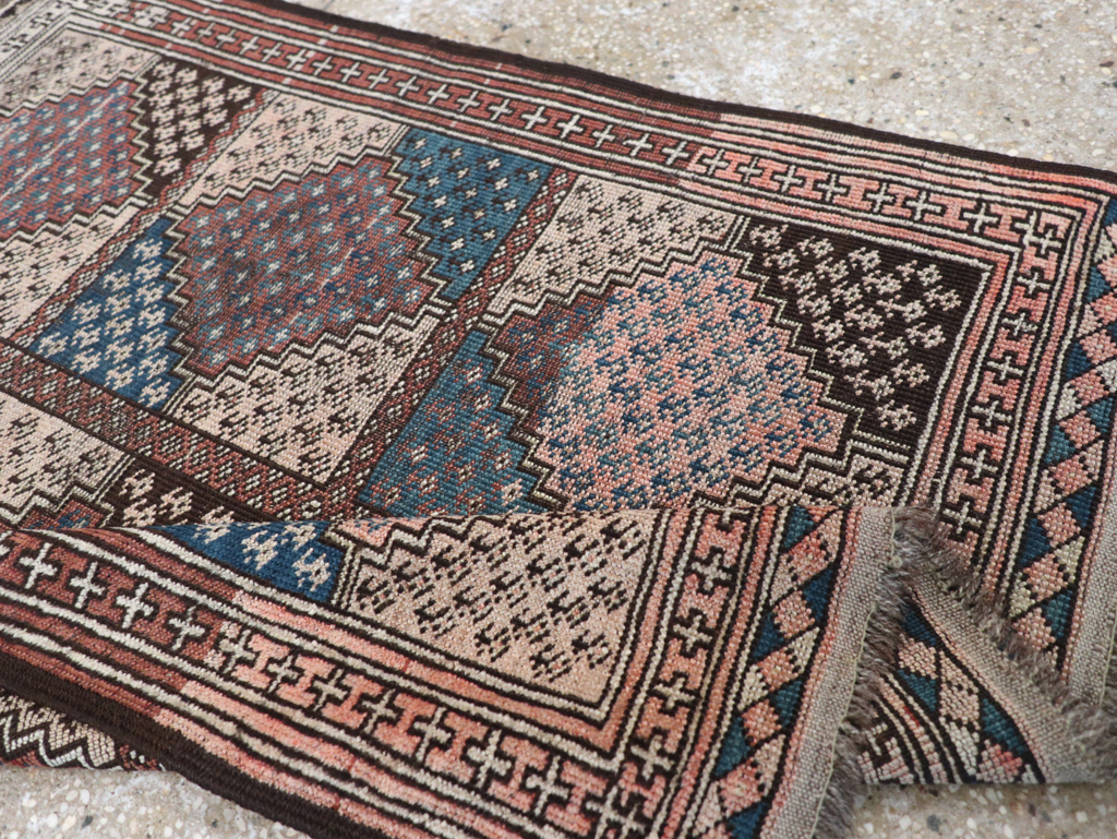 Antique Central Asia Turkoman Throw Rug, No.22598 - Gsblank