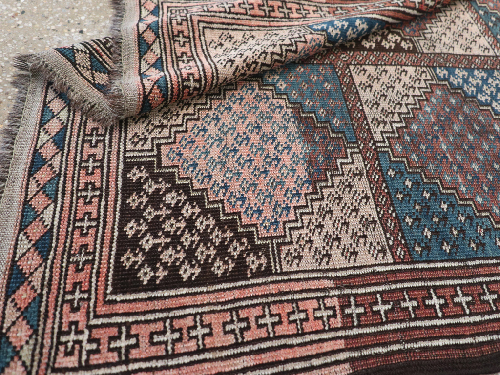 Antique Central Asia Turkoman Throw Rug, No.22598 - Gsblank