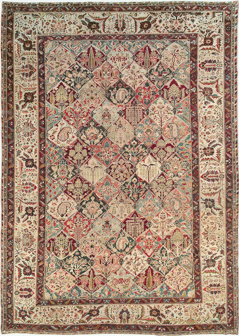 Antique Persian Bakhtiari Large Carpet, No.22602 - Gsblank