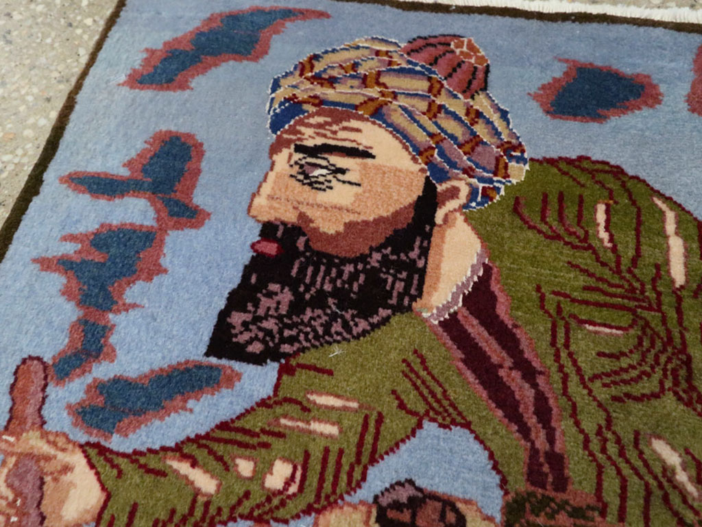 Vintage Persian Tabriz Pictorial Rug, No.22606 - Gsblank