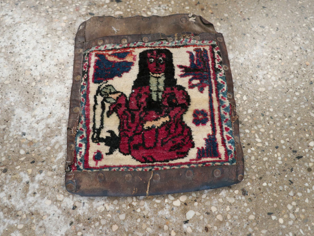 Antique Persian Mashad Pictorial Bag, No.22612 - Gsblank