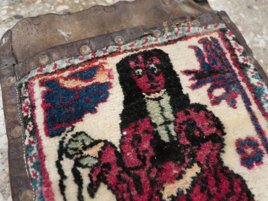 Antique Persian Mashad Pictorial Bag, No.22612 - Gsblank