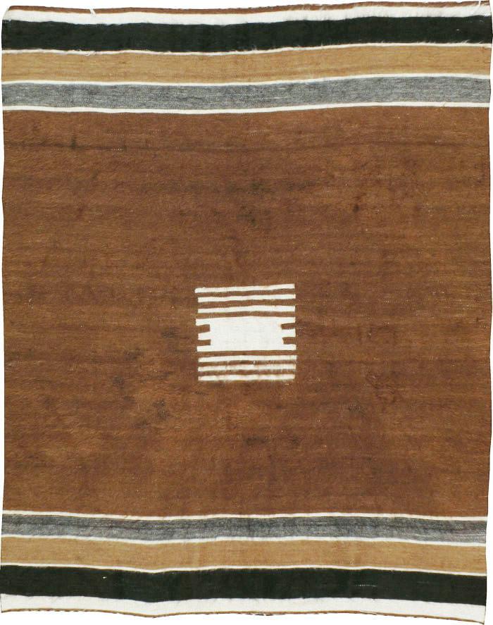 Vintage Turkish Flat-weave Mohair Rug, No.22659 - Gsblank
