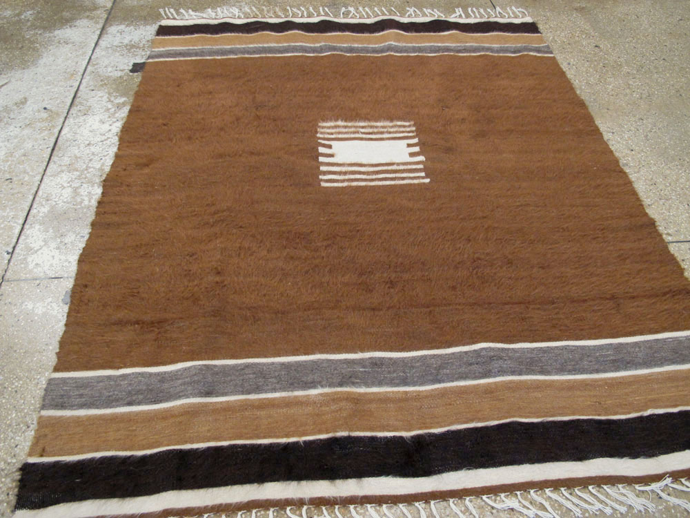 Vintage Turkish Flat-weave Mohair Rug, No.22659 - Gsblank