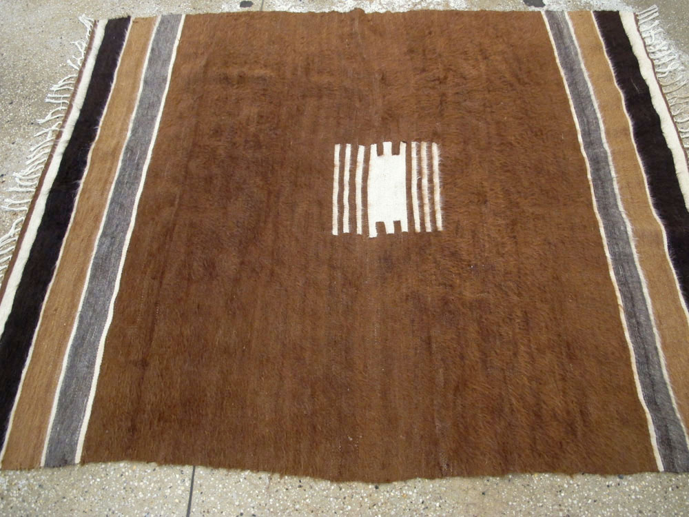 Vintage Turkish Flat-weave Mohair Rug, No.22659 - Gsblank