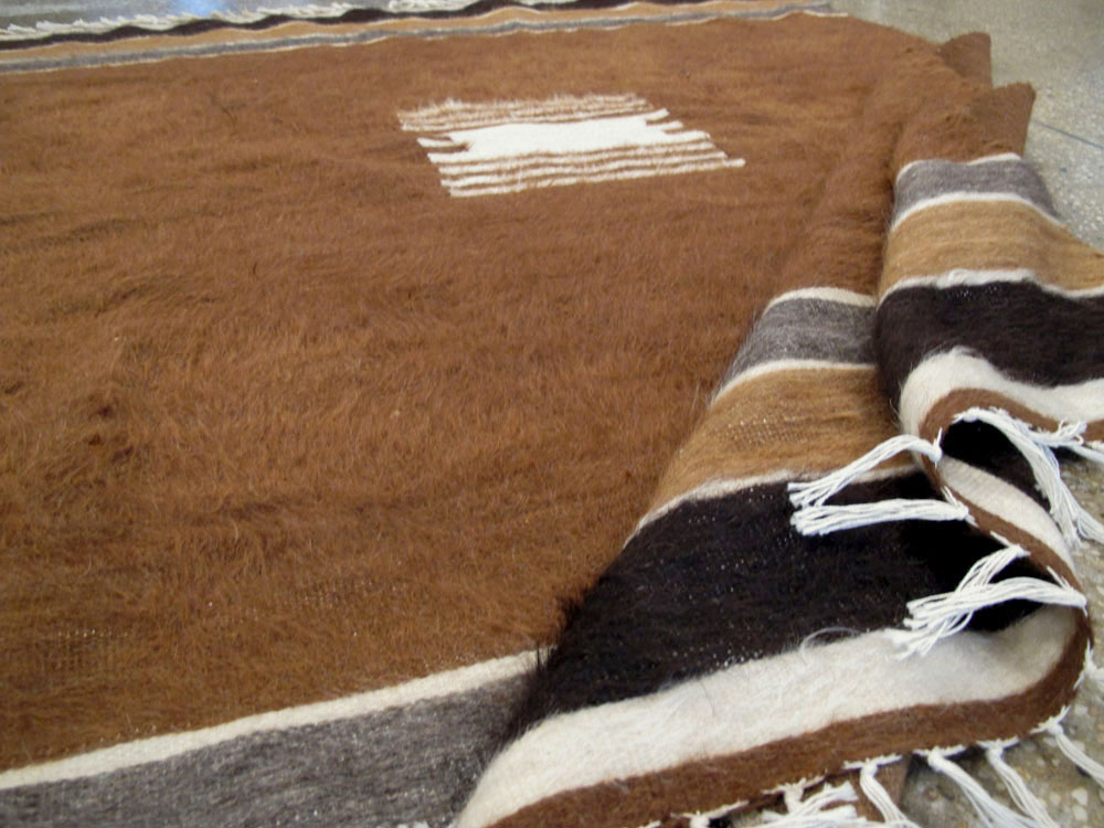 Vintage Turkish Flat-weave Mohair Rug, No.22659 - Gsblank