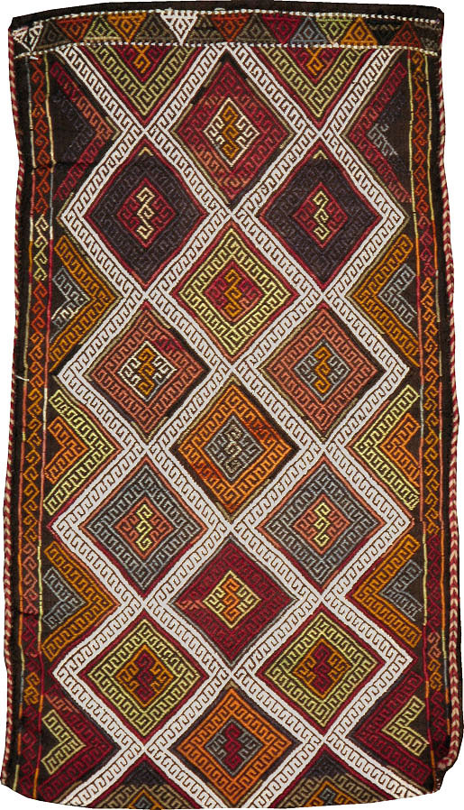 Antique Turkish Flatweave Kilim Pillowcase (Pair: 1 of 2), No.22663 - Gsblank